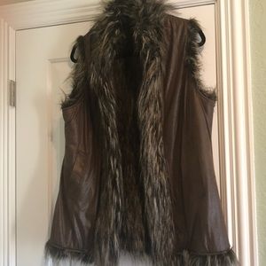Reversible faux fur vest